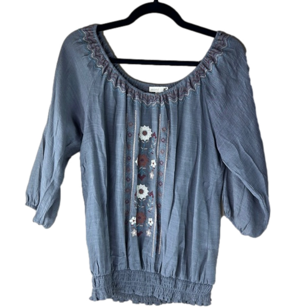 Mine embroidered off the shoulder Peasant farmhouse top